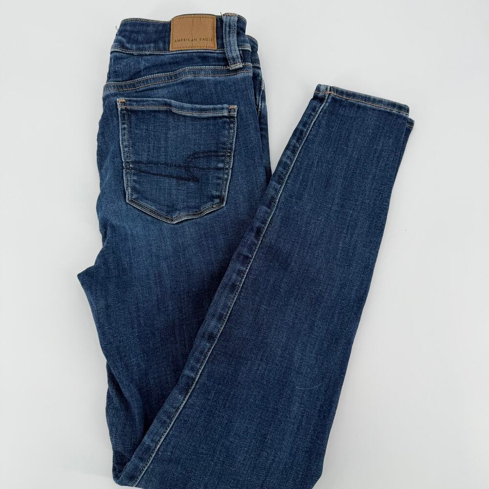 American Eagle Skinny Jeans Ne(x)t Level Stretch Modern Women Size 0 Dark Blue